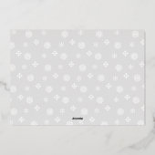 モダンなホリデーシーズンの雪の結晶写真 箔シーズンカード (裏面)