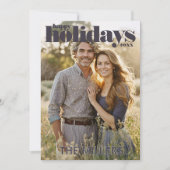 モダンなホリデー写真のクリスマスカード 招待状 (正面)