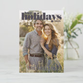 モダンなホリデー写真のクリスマスカード 招待状 (スタンド正面)