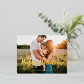 モダンなホリデー写真 箔シーズンポストカード (立ち正面)