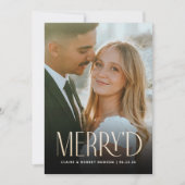 モダンなホリデー 新婚 結婚報告 シーズンカード (正面)