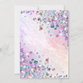 モダンなホログラフィックグリッターが煌く水彩 招待状 (裏面)