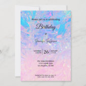 モダンなホログラフィックバースデー招待状 招待状 (正面)