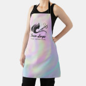 モダンなホログラフィック美容院ロゴ エプロン (インサイチュ)