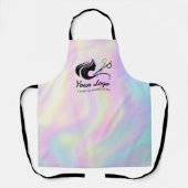 モダンなホログラフィック美容院ロゴ エプロン (正面)