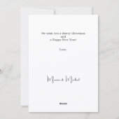 モダンなホワイトのクリスマス ナッツクラッカー シーズンカード (裏面)