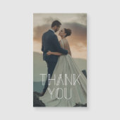 モダンなホワイトのタイポグラフィ 結婚式 写真 マグネット (正面)