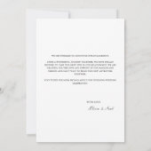 モダンなホワイトエンゲージメント発表カード 案内状 (裏面)