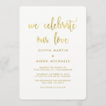 モダンなホワイトゴールドの結婚式招待状