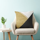 モダンなホワイトゴールドの黒の三角形 クッション (椅子)