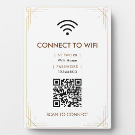 モダンなホワイトゴールド アールデコ調WiFi フォトプラーク