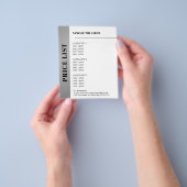 モダンなホワイトフェイクシルバーストライプ ボールドビューティ チラシ (手)