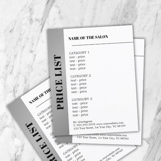 モダンなホワイトフェイクシルバーストライプ ボールドビューティ チラシ