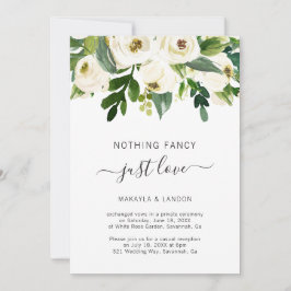 モダンなホワイトフラワーのエレガントな結婚式の披露宴 招待状