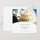 モダンなホワイトローズのウェディング・セーブ・ザ・デート セーブザデート (正面/裏面)