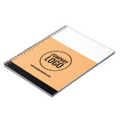 モダンなホワイト ピーチ ブラック 企業ロゴ ウェブサイト ノートブック (左側)