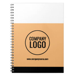 モダンなホワイト ピーチ ブラック 企業ロゴ ウェブサイト ノートブック