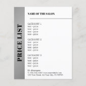 モダンなホワイト フェイクシルバー ストライプ ボールド ビューティ チラシ (正面)