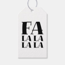 モダンなホワイト×ブラックのクリスマスを演出する「FA LA LA LA」チックなギフトタグ ギフトタグ