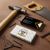 モダンなホームコンストラクション請負業者 ハンドマン ロゴ 名刺