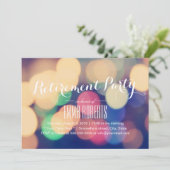 モダンなボケ光の退職パーティー 招待状 (スタンド正面)