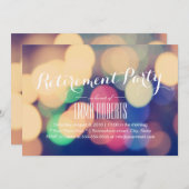 モダンなボケ光の退職パーティー 招待状 (正面/裏面)
