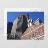 モダンなボストンに対する歴史的なFaneuilホール ポストカード (正面/裏面)