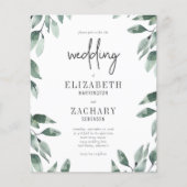 モダンなボタニカルデザインのウェディング招待状（予算対応） (正面)