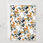 モダンなボタニカル秋のウェディング ブライダルシャワー 招待状 (裏面)