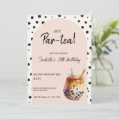 モダンなボバ茶の誕生日招待状 招待状 (スタンド正面)
