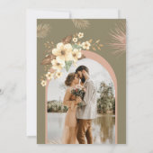 モダンなボヘミアンチックな水彩花イラスト 招待状 (裏面)