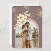 モダンなボヘミアンチックな水彩花イラスト 招待状 (裏面)