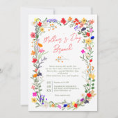 モダンなボヘミアンチックのワイルドフラワーの母の日 招待状 (正面)