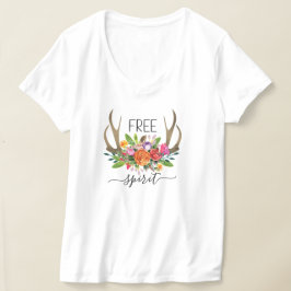 モダンなボヘミアン・チックな花と角 Tシャツ