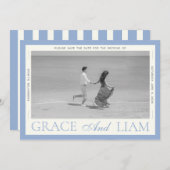 モダンなボーダーエレガンスの写真付きSave the Date セーブザデート (正面/裏面)