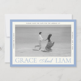 モダンなボーダーエレガンスの写真付きSave the Date セーブザデート