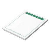 モダンなボーダー ダークグリーン ネームプレート 学校 オフィス ノートパッド (回転)