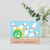 モダンなボーリングのバースデーパーティ招待状 招待状 (スタンド正面)