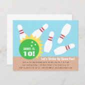 モダンなボーリングのバースデーパーティ招待状 招待状 (正面/裏面)