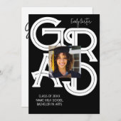 モダンなボールドカリグラフィー卒業式 招待状 (正面/裏面)