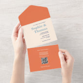 モダンなボールドタイポグラフィーのウェディング オールインワン招待状 (貼ってはがせる)