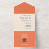 モダンなボールドタイポグラフィーのウェディング オールインワン招待状 (内側)