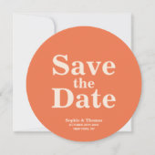 モダンなボールドタイポグラフィーの結婚式のSave the Date セーブザデート (正面)