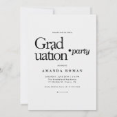 モダンなボールドタイポグラフィー卒業式 招待状 (裏面)
