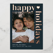 モダンなボールドタイポグラフィー ハッピーホリデー 箔シーズンカード (正面)