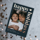 モダンなボールドタイポグラフィー ハッピーホリデー 箔シーズンカード