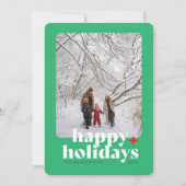 モダンなボールドフォトグリーン グラフィック タイプ シーズンカード (正面)