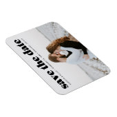 モダンなボールドブラックタイポグラフィー フォト セーブ・ザ・デート マグネット (右側)