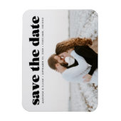 モダンなボールドブラックタイポグラフィー フォト セーブ・ザ・デート マグネット (縦)