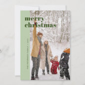 モダンなボールド sage green クリスマス フォト (正面)